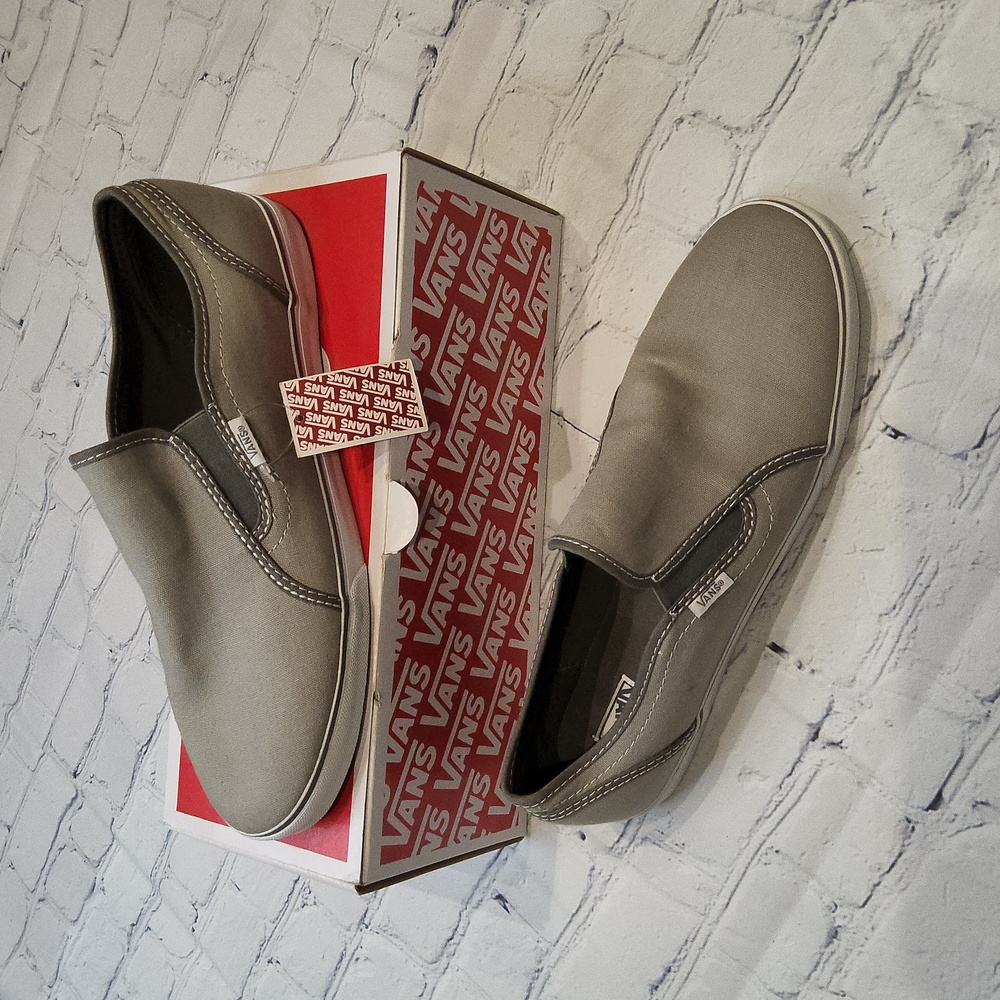 New Vans grey slip on shoes sneakers